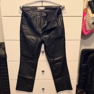 Zara Sleek Black vegan leather pants